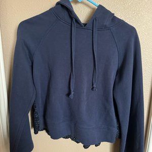 NWOT Sea New York Navy Eyelet Trimmed Cropped Hoodie